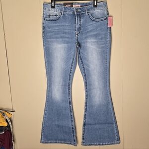 True Luck Women's Light Blue Flare Jeans